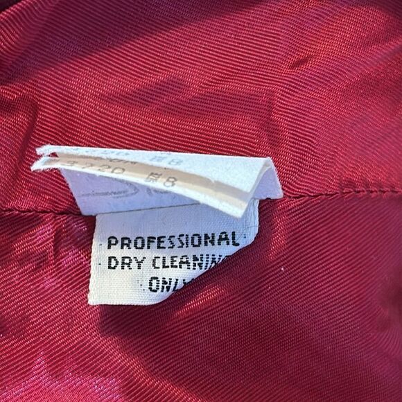 Vintage Victor Costa velvet satin floral dress with side pocket size 8 - Picture 13 of 17